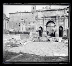 Arc de triomphe de Septimius Severus en l'honneur de la bataille remportée à Rome (Italie).