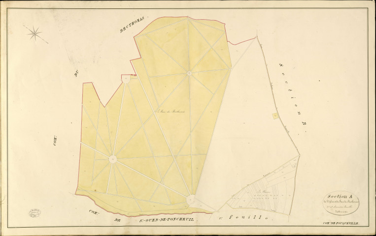 Fouqueville. Section A _ de l'Eglise et du Parc du Becthomas _ 2e et dernière Feuille