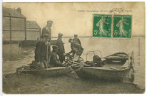 Poses. Inondation, février 1910 - Vente de viande.