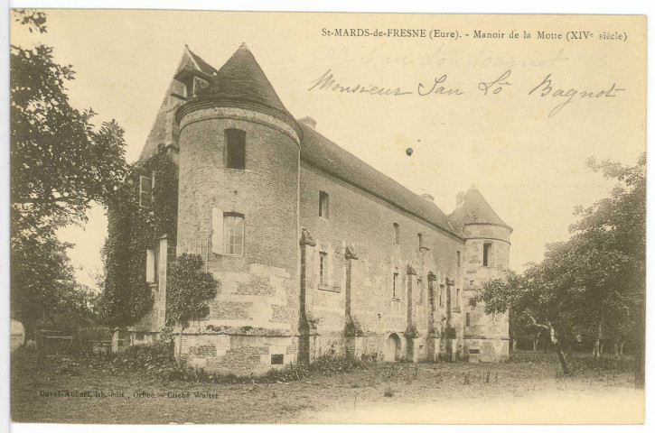 Saint-Mards-de-Fresne. Manoir de la Motte (XIVe siècle).