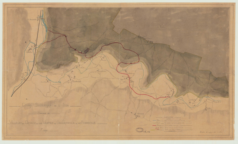 Carte du cours souterrain de l'Iton