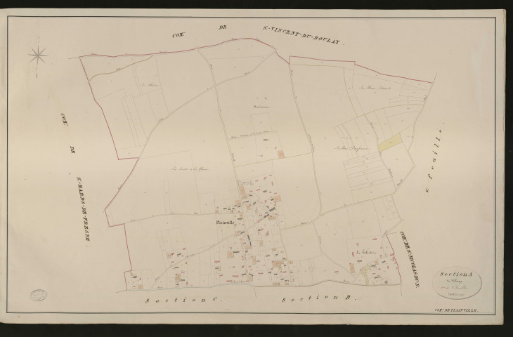 Plainville. Section A _ du village _ 1re de 2 Feuilles