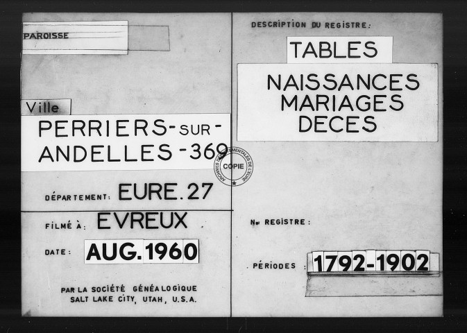 Tables (1792-1902)