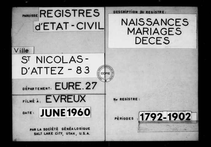 Tables (1792-1902)