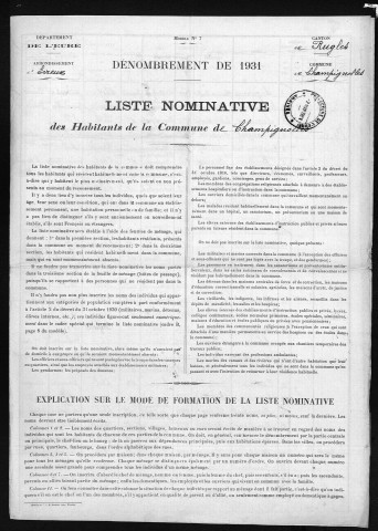 CHAMPIGNOLLES 1931
