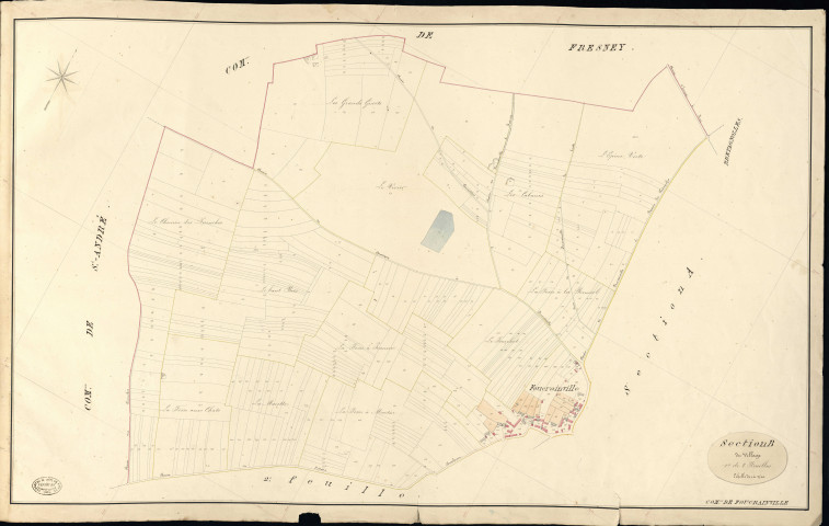 Foucrainville. Section B _ du Village _ 1re de 2 Feuilles