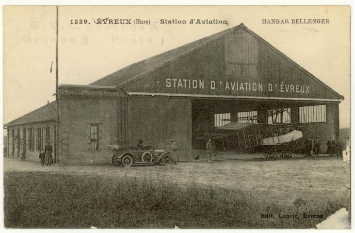 Evreux-Ville. Station d'Aviation-Hangar Bellenger.