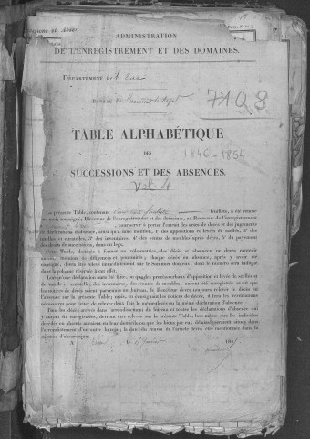 Tables 1846-1854