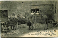 Divers. Scènes de la Vie Normande. - Visite à la Ferme : Le retour de la traite aux champs.