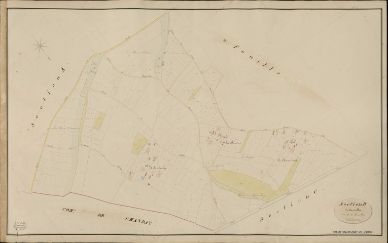 Chaise-Dieu-du-Theil. Section B _ de Courteilles _ 1re de 2 Feuilles