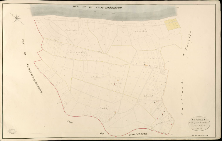 Trouville-la-Haule. Section E _ des Bruyères et du bout des haies _ 1re de 2 Feuilles