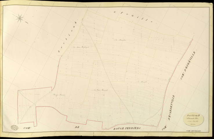 Villez-sur-le-Neubourg. Section B _ du hameau de Villez _ 1re de 2 Feuilles