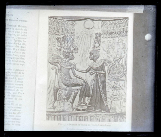 Illustrations extraites d'un ouvrage sur Toutankhamon « Dossier du trône de Tout-Ankh-Amon ».