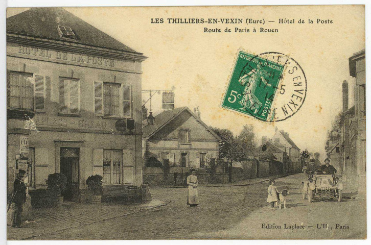 Thilliers-en-Vexin (Les). Hôtel de la Poste - Route de Paris à Rouen.