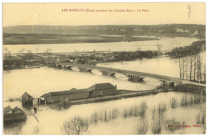 Andelys (Les). Les Andelys (Eure) pendant les Grandes Eaux - Le Pont.