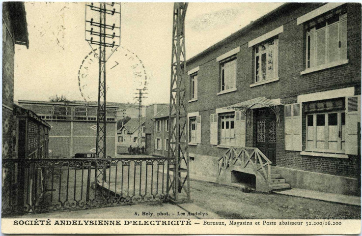 Andelys (Les). Société Andelysienne d'électricité. - Bureaux, Magasins et Poste abaisseur 32,200/16,200.