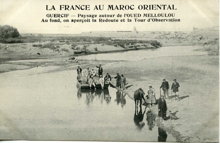 GUERCIF - Paysage autour de l'OUED MELLOULOU. Au fond on aperçoit la Redoute et la tour d'Observation