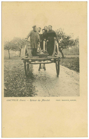 Hauville. Retour du Marché.