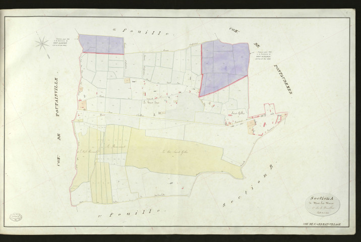 Saint-Germain-Village. Section A _ de Mont-les-Mares _ 2e de 3 Feuilles