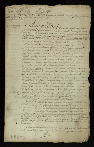 Ville de Quillebeuf _ Procès verbal manuscrit.