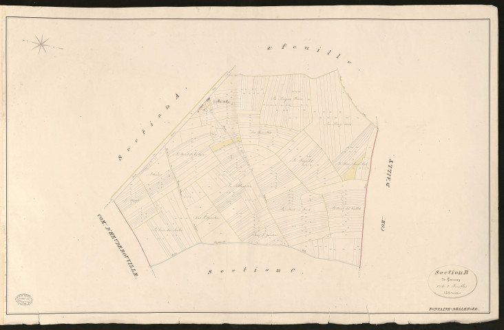 Fontaine-Bellanger. Section B _ de Gournay _ 1re de 2 Feuilles