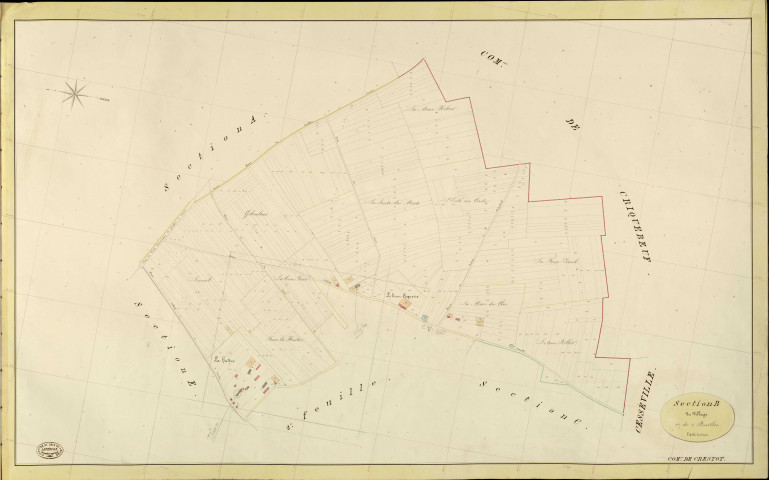 Crestot. Section B _ du Village _ 1re de 2 Feuilles