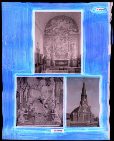"Églises rurales du département de l'Eure" du chanoine Bonnenfant tome II, planche CXLIX Villettes (Eure).