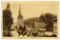 Connelles. L'Eglise et la route.