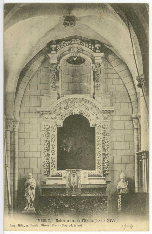 Vesly. Maître-Autel de l'Eglise (Louis XIV).