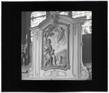 Tableau en bois sculpté représentant Saint-Roch.