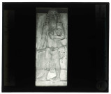 Moyen-relief d'un personnage tuant un lion du palais de Sargon II à Khorsabad (Assyrie).