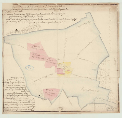 Saint-Laurent-des-Bois - Atlas de 20 plans terriers de la paroisse. *