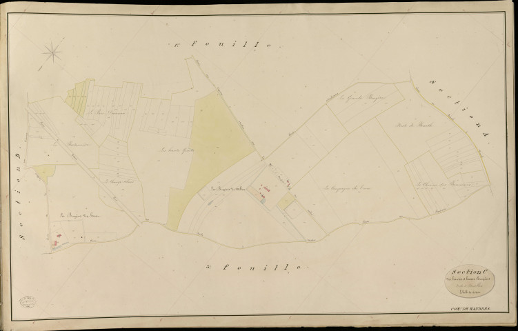 Mandres. Section C _ des hautes et basses bruyères _ 2e de 3 Feuilles