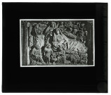 Baptistère de Pise (Italie), bas-relief en pierre d'une chaire sculptée par Nicola Pisano.
