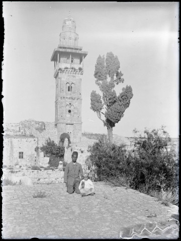 Minaret de la mosquée Al-Aqsa de Jérusalem (Israël).