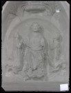 Église du Bec au Bec-Hellouin (Eure), bas-relief.