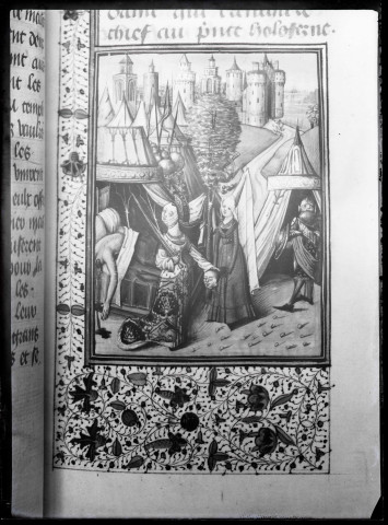 Enluminure d'un manuscrit de l'abbaye Notre-Dame de Fontenelle de Saint-Wandrille-Rançon (Seine-Maritime).