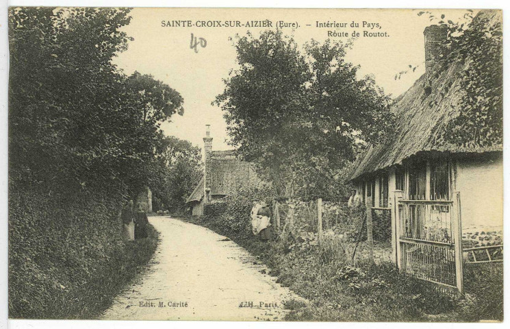 Sainte-Croix-sur-Aizier. Intérieur du pays, Route de Routot.
