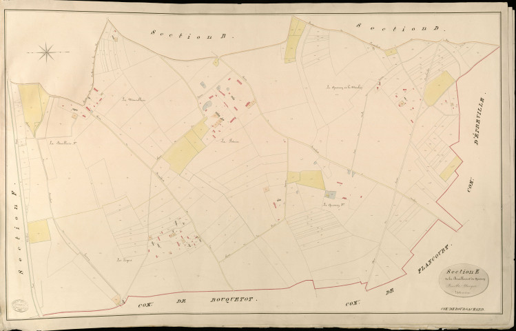 Bourg-Achard. Section E _ De la Bouillerie et du Quesnoy _ Feuille Unique