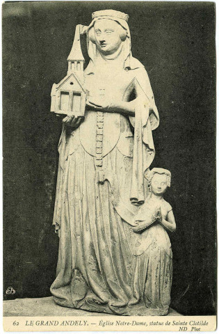 Andelys (Les). Le Grand Andely - Eglise Notre Dame, Statue de Ste Clotilde.