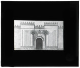 Dessin de la porte d'un palais assyrien.