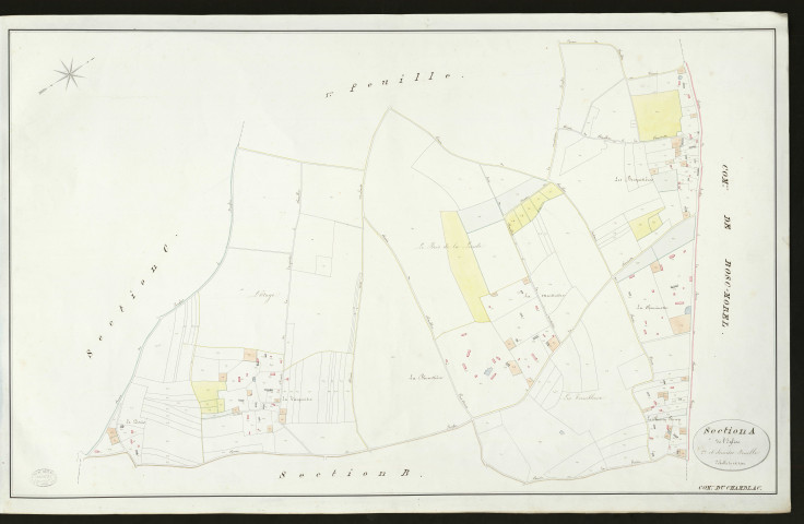 Chamblac (Le). Section A _ de l'église _ 2ème de 2 feuilles _ Echelle de 1 à 2500