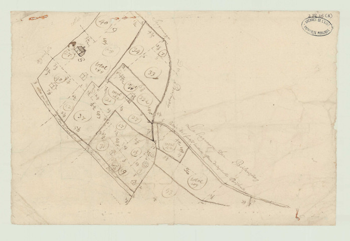 Bois-Anzeray - Fragments de plans parcellaires correspondant aux ainesses de Boistruel et de La Blanchetière. *