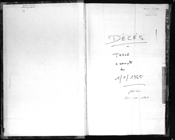 Tables 1965-1967