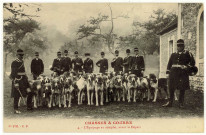Beaumont-le-Roger. Chasses à courre -L'Equipage au complet avant le Départ.
