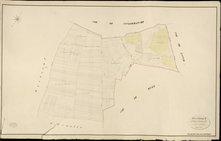 Mesnil-sur-l'Estrée (Le). Section A _ de l'Eglise et d'Authauville _ 1re de 2 Feuilles