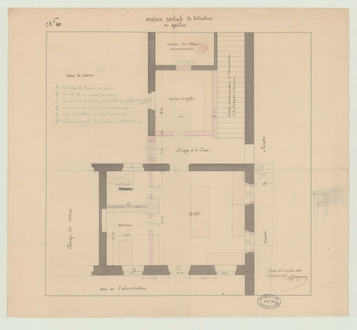Gaillon _"Maison centrale de détention dans l'ancien château de Gaillon. Bureau directeur et greffe".