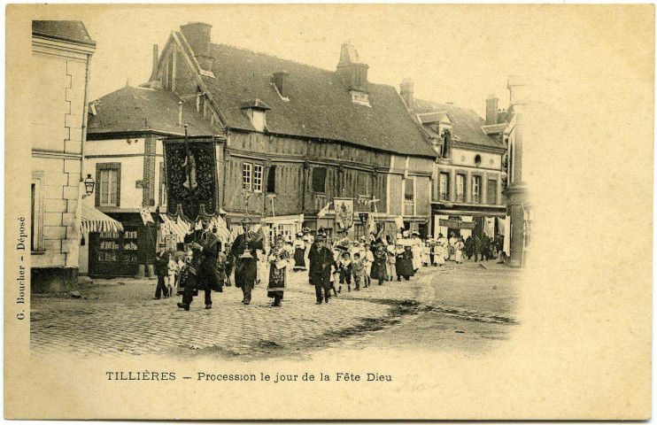 Tillières-sur-Avre. Tillières. - Procession le jour de la Fête Dieu.