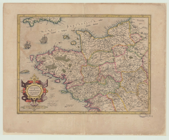 Carte de Bretagne et Normandie . Britania et Normandia