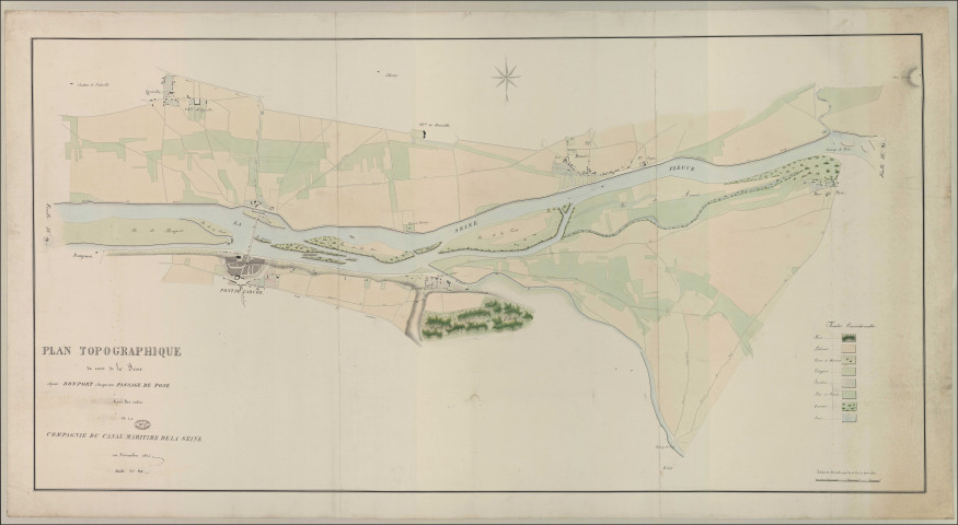 Cours de la Seine de Poses à Pont-De-L'Arche - "Plan topographique du cours de la Seine depuis Bonport jusqu'au passage de Poses. Feuille n°20"